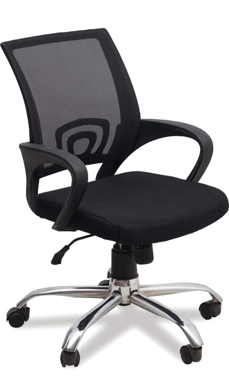 Office Study Computer Chair – Ergonomic Mesh Back, Swivel, Adjustable Height – Black - Image 5