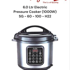 Signature 6L Multifunctional Electric Pressure Cooker – 1000W Stainless Steel with Non-Stick Inner Pot