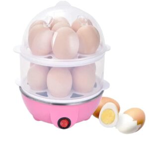 Double Layer Electric Egg Boiler 14 Egg Cooker – Automatic Off Egg Steamer, Poacher & Milk Boiler