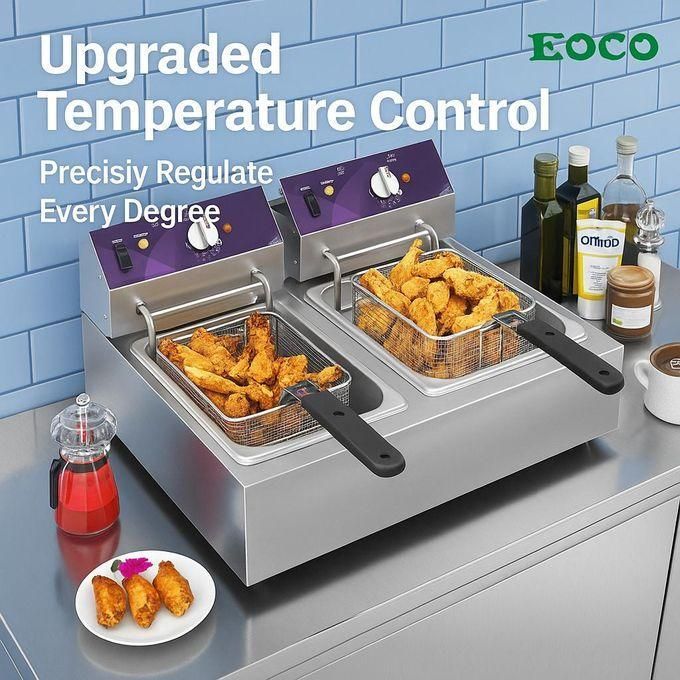 ECCO 2 Tank Commercial Deep Fryer 6+6L 2500W – Double Tank Electric Fryer with Commercial Chips Cutter - Image 17