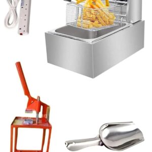 ECCO Commercial Single Tank Deep Fryer 6 Litres Combo – Chips Cutter, 4 Way Power Extension & Chips Scooper