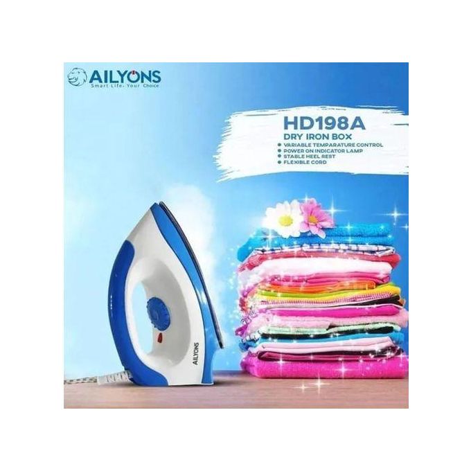 Ailyons HD 198A Electric Dry Iron & 2L Electric Kettle Set – 1000W Iron, 1500W Stainless Steel Kettle - Image 3