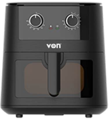 VON VAF065MCK Manual Air Fryer 6.5L – 1650W Large Capacity Air Fryer with Viewing Window - Image 3
