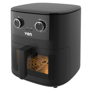 VON VAF065MCK Manual Air Fryer 6.5L – 1650W Large Capacity Air Fryer with Viewing Window