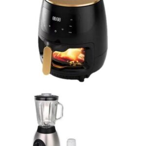 Ailyons 6L Air fryer combo with Electromate 1.5L glass jar blender for everyday kitchen use.