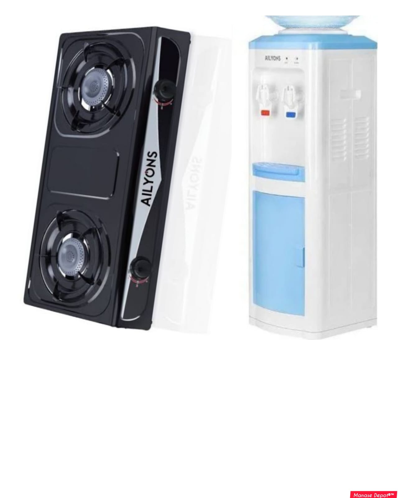 Ailyons GS013 2 Burner Table Top Gas Stove + Free Standing Hot & Normal 2 Tap Water Dispenser Combo - Image 6