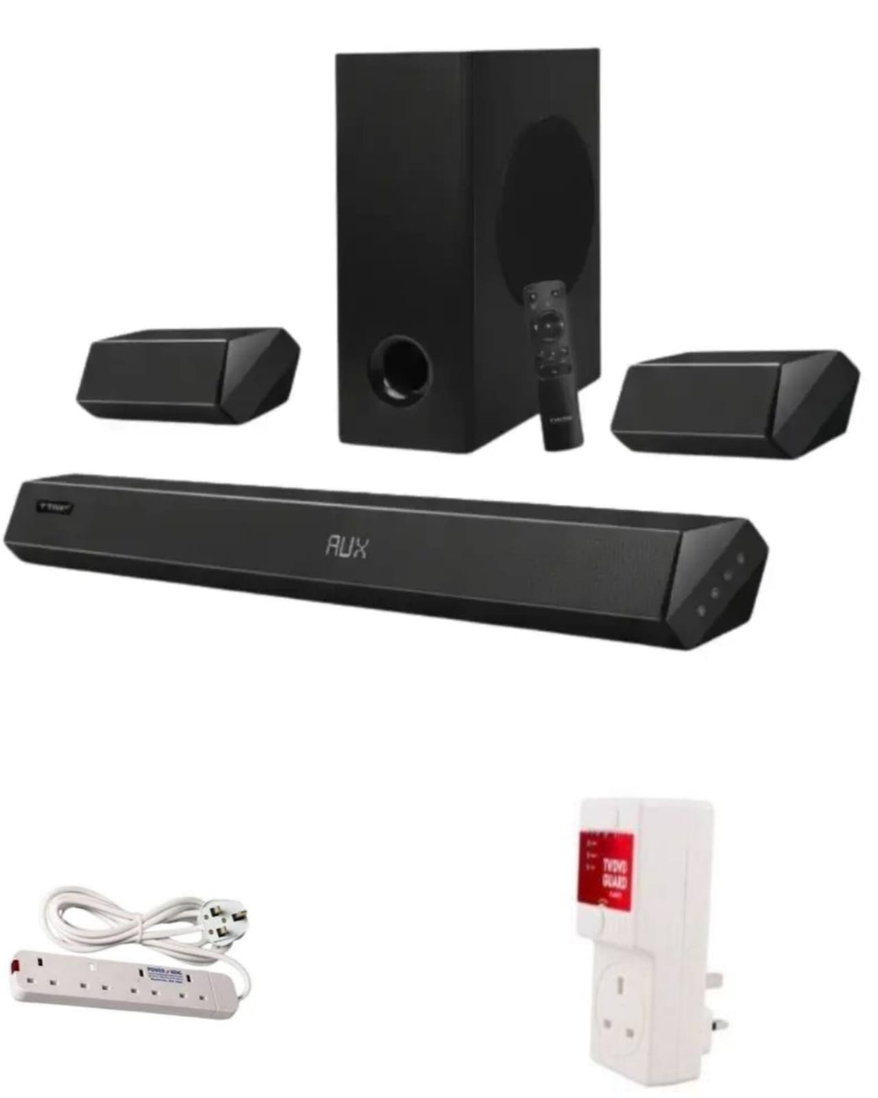 Vitron V535SB 5.1 Wired Sound Bar System – 11500W PMPO Home Theatre with 4 Way Power Extension & TV Guard