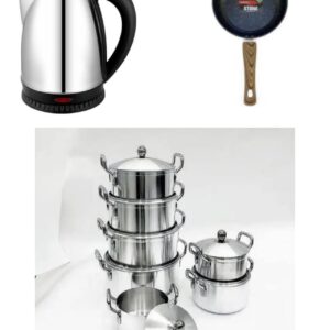 TC Tornado 14 Pieces Heavy Duty Aluminium Cookware Set + Stone Granite Frying Pan + 2L Electric Kettle | Kenya