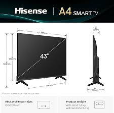 Hisense 43A4QKEN 43 Inch Full HD Smart TV – VIDAA Smart OS, AI Sports Mode, DTS Virtual:X, Black / Kenya - Image 2