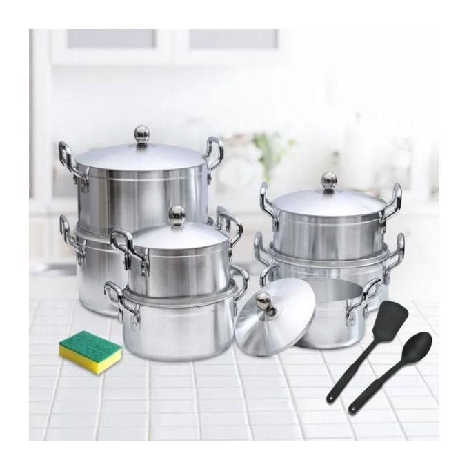 TC Tornado 14 Pieces Aluminium Cookware Set + 26cm Stone Granite Pan + 2 Stainless Steel Cooking Spoons + 2L Electric Kettle | Kenya - Image 4