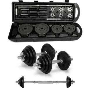 50KG adjustable dumbbell and barbell weight set with carrying case for home gym strength training in Kenya